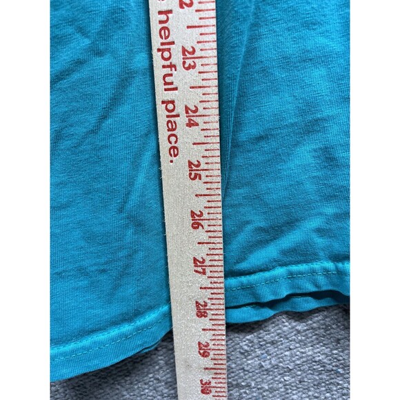 Vintage 80s 90s Teal green super soft Pocket t shirt Hanes Beefy Large - Picture 6 of 10